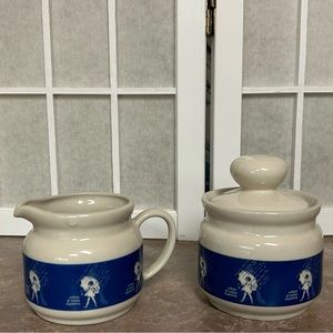 Vintage Morton Salt Creamer Pitcher and Lidded Sugar Bowl
